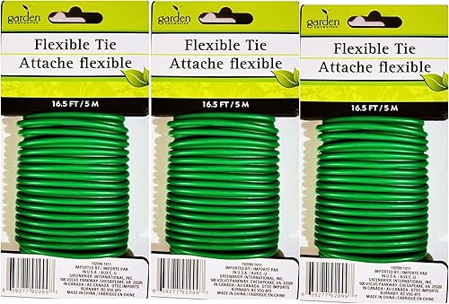 Jardín de Color Verde Flexible Tie, 16.5ft., Verde
