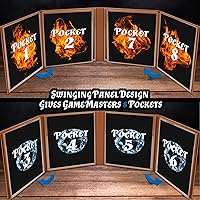 Vista 5 de CASEMATIX DM Screen Faux Leather 8-Panel Deluxe GM Screen - Eight Panel Folding Dungeon Master Screen with 2 Swinging Panels and Wet Erase Pockets