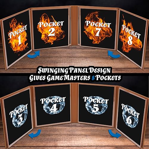 Miniatura 5 de CASEMATIX DM Screen - Pantalla de cuero sintético de 8 paneles de lujo GM  Pantalla plegable de ocho paneles con 2 paneles oscilantes y bolsillos de