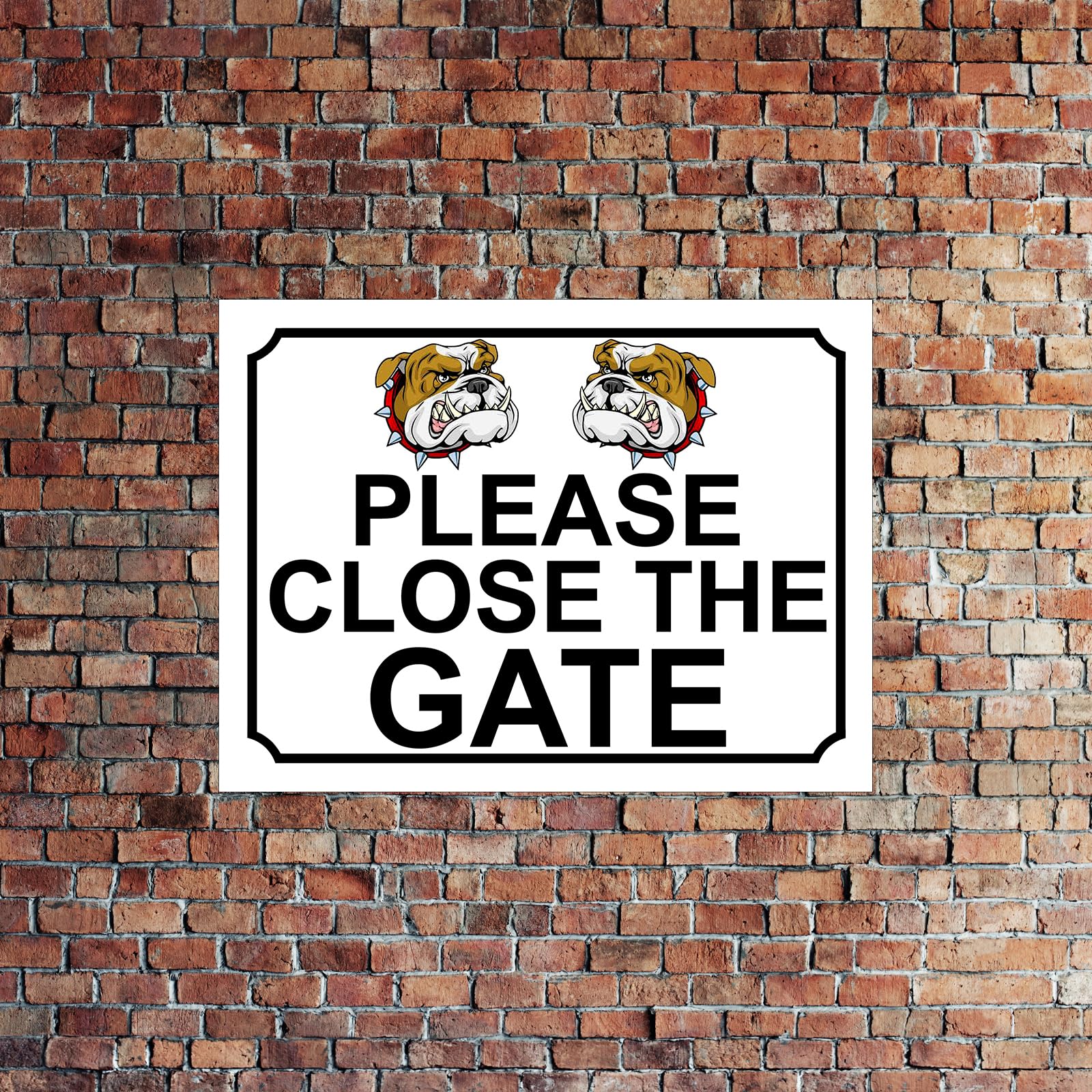 PLEASE CLOSE THE GATE ANGRY DOG THEME METAL SIGN 267MM X 200MM (131H1L) LARGE 10" X 8" - Image 4