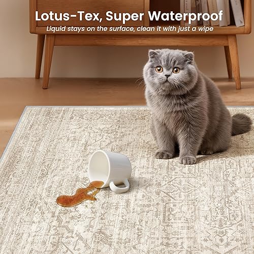 Miniatura 5 de Rugland Alfombra de pasillo de 2 pies 6 x 8 pies resistente a las manchas alfombra de pasillo con respaldo antideslizante alfombra de área tribal