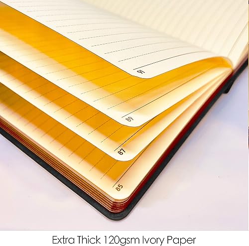 Miniatura 3 de LeStallion Diario de puntos con páginas numeradas de color blanco crema, cuaderno de papel grueso de 12 onzas por metro cuadrado (Bujo), 210 páginas