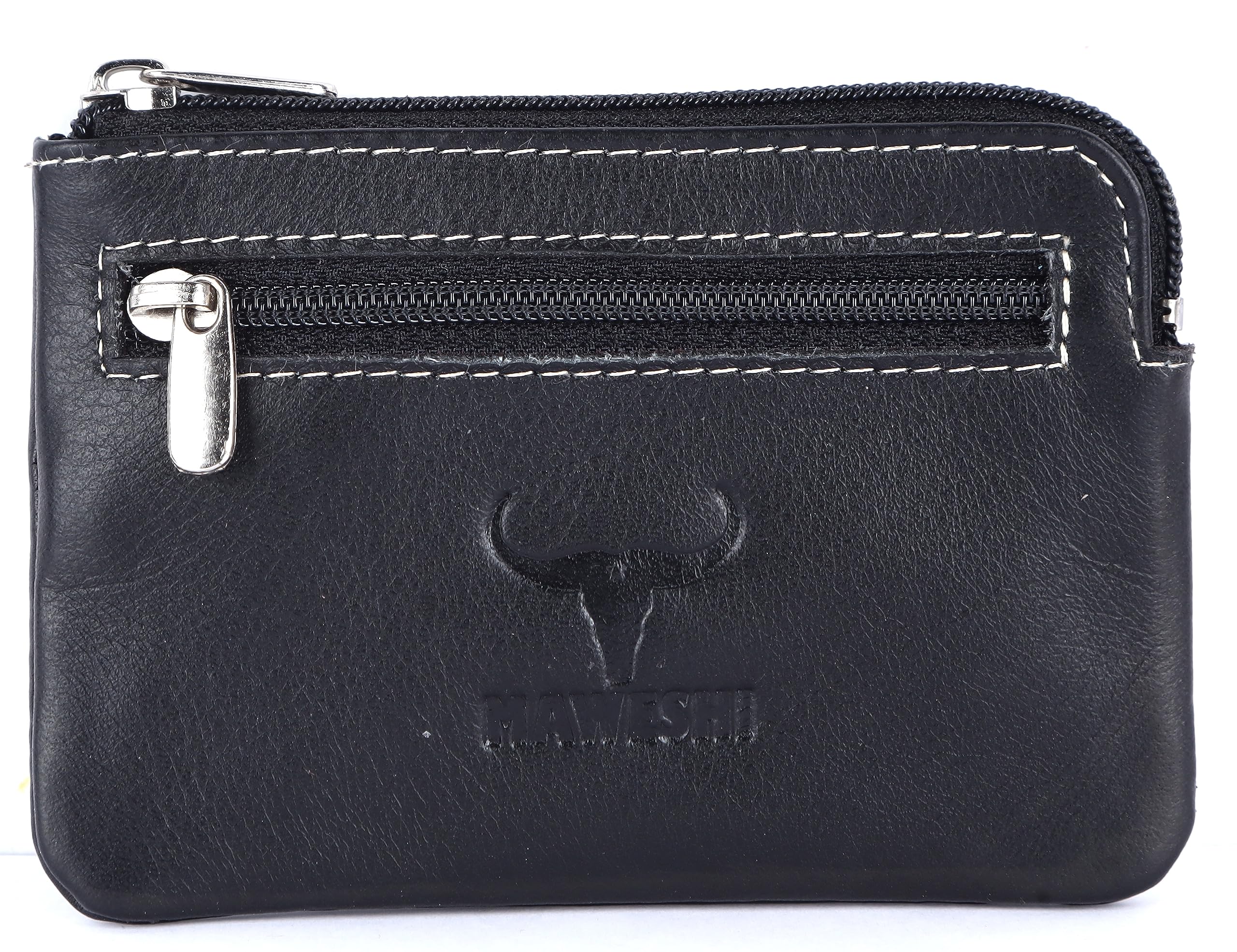 Buy MAWESHI Genuine Leather Coin Pouch with Inside Keychain I