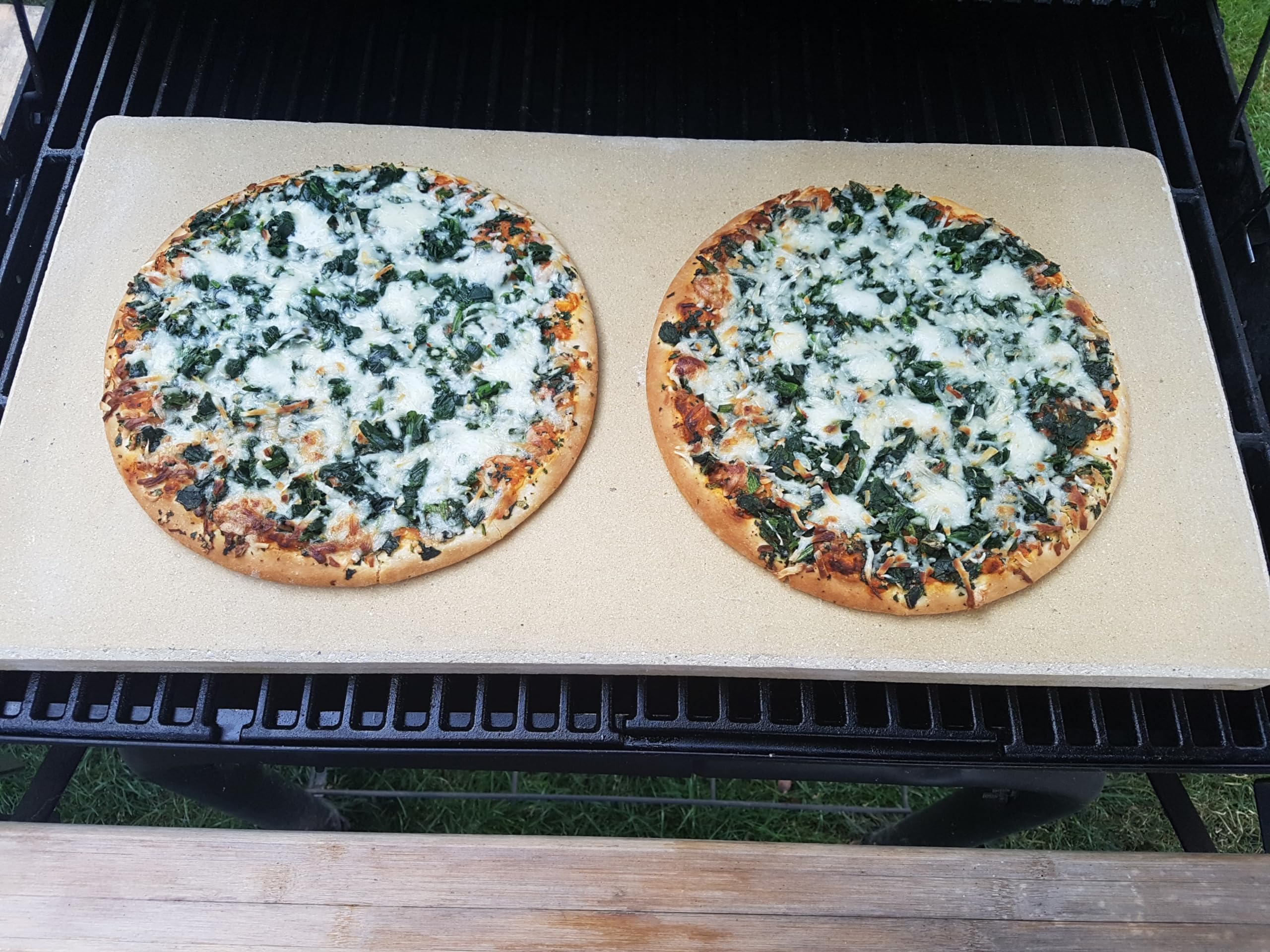 Pizzaplatte auf Maß für den Grill 60 x 30 x 3 cm und kleiner Backofenplatte Brotbackplatte Pizzastein Brotbackplatte Flammkuchen Nachbearbeitet per Hand ohne scharfe Kanten (Backplatte, 60 x 30 x 3)