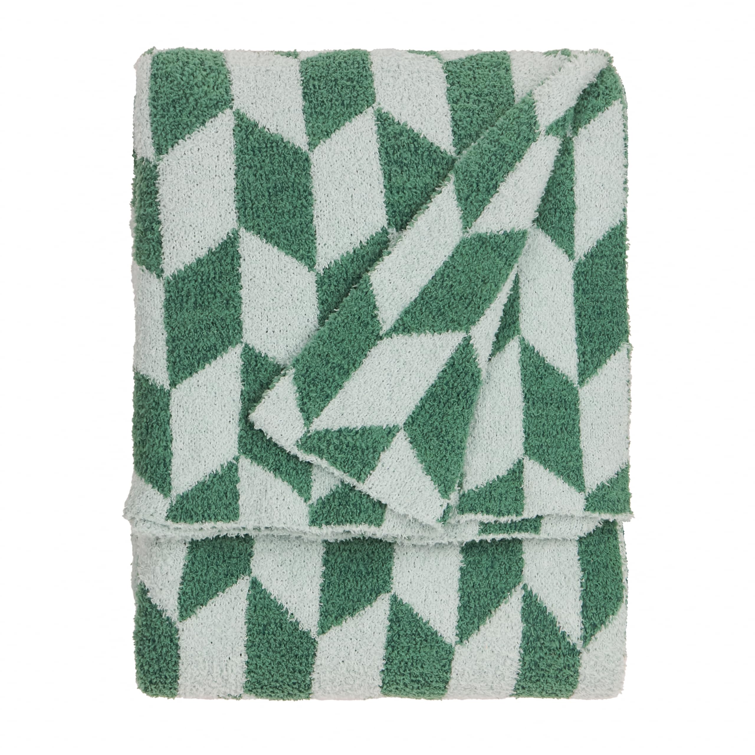 Furn Unisex Green Olsen Geometric Throw In | Size: 130Cm X 180Cm