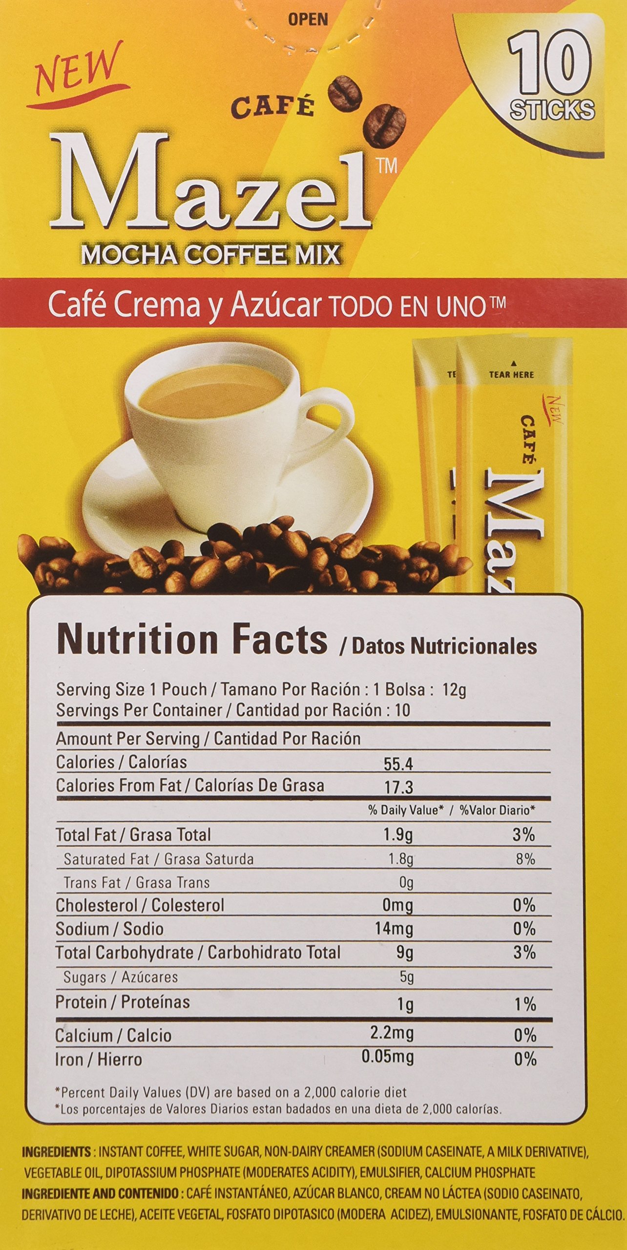 Amazon.com : Mazel Café Mocha Coffee Mix Singles (10 Packets each