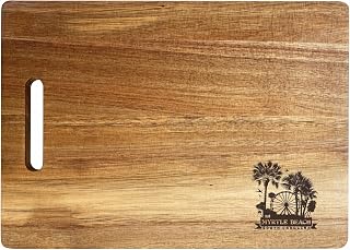 Myrtle Beach South Carolina Souvenir Wooden Cutting Board 10 x 14 - Small Engraving