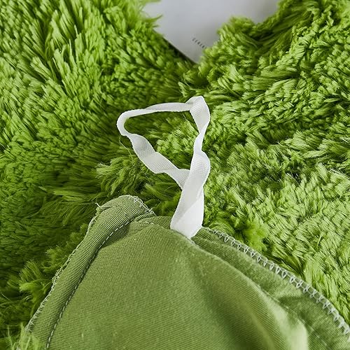 Miniatura 5 de Yaoshuho Juego de funda de edredón de felpa mullida, tamaño Queen, ultra suave, de pelo sintético (1 funda de edredón + 2 fundas de almohada), color