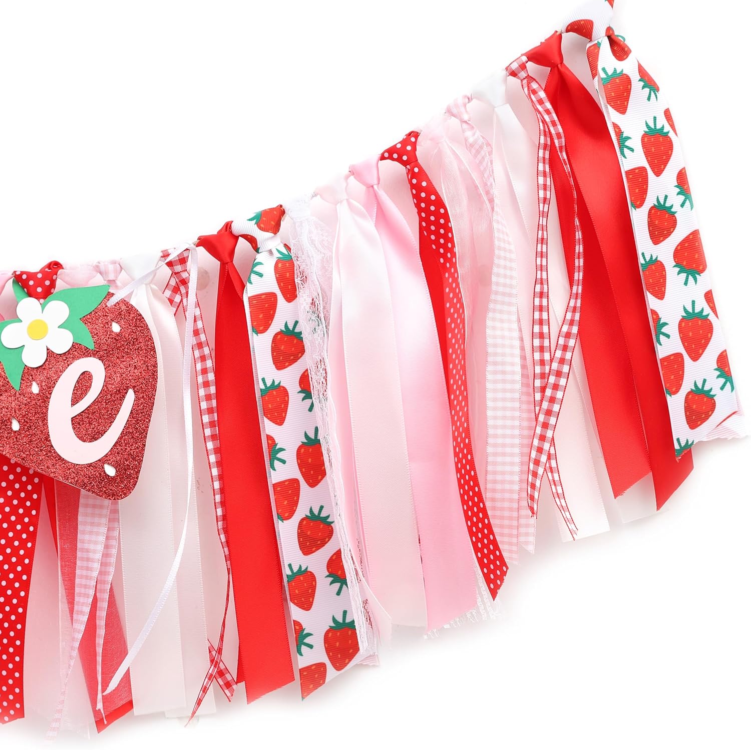 Strawberry 1st Birthday High Chair Banner - Sweet One Party Decorations for Girls, Berry Sweet First Birthday Decor - Image 6