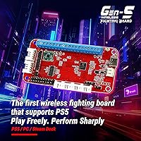 Vista 2 de Brook Gaming Gen5W Fighting Board – Wireless Compatible Controller Board for P5, PC & Steam Deck Ultra-Low Latency Turbo, Macro & RGB