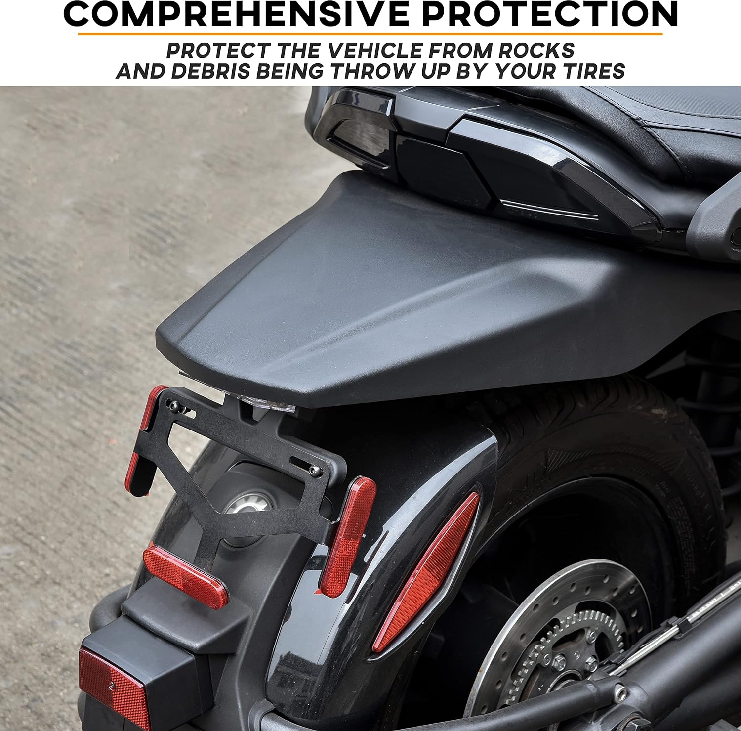 SAUTVS Rear Fender Extender Short Fender with License Plate Holder LED Plate Light Street Legal Kit for Spyder F3 F3-S 2015-2026 Accessories (Replace #219400597)