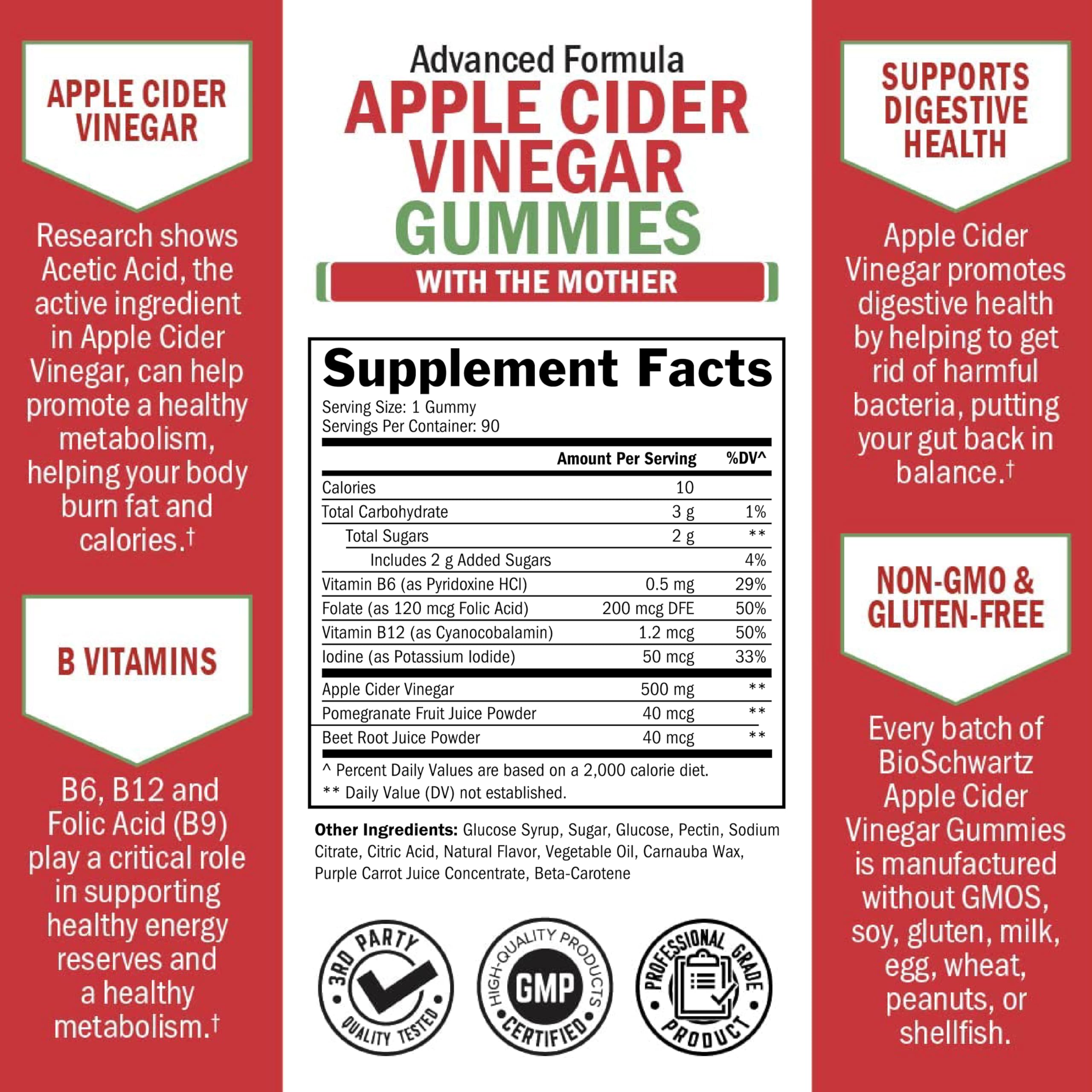Apple Cider Vinegar Gummies for Weight Loss - ACV Gummies with The Mother — Amazon image 3