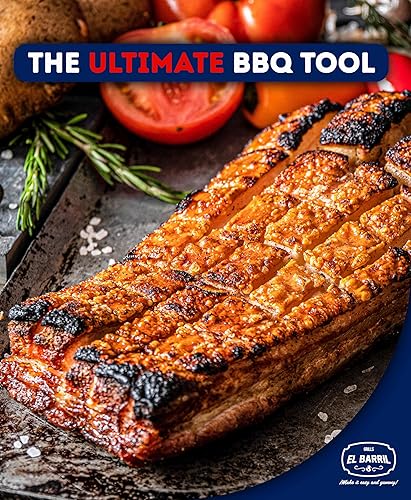 Miniatura 15 de EL BARRIL - Parrilla y ahumador de 13 libras, parrilla ahumadora de carbón de acero inoxidable - Ahumadores portátiles al aire libre con accesorios