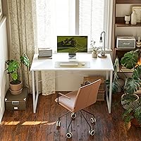 Vista 14 de CubiCubi Escritorio para computadora, escritorio pequeño de oficina en casa de 40 pulgadas, mesa de PC de estilo moderno y simple para el hogar