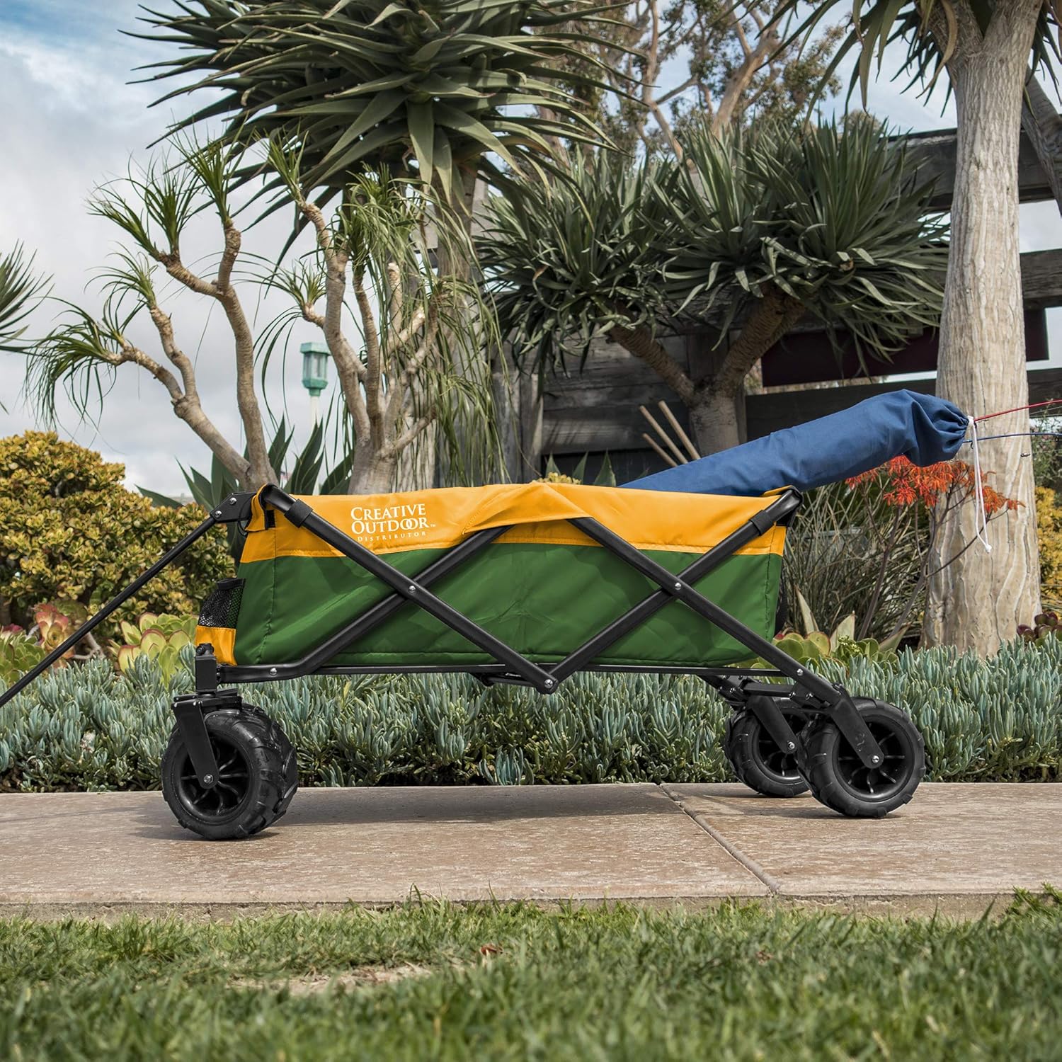 Creative Outdoor Push Pull Hauler Wagon for Kids, 200lbs Weight Capacity, All-Terrain Collapsible and Portable Folding Cart, Beach, Park, Garden, Camping & Tailgate