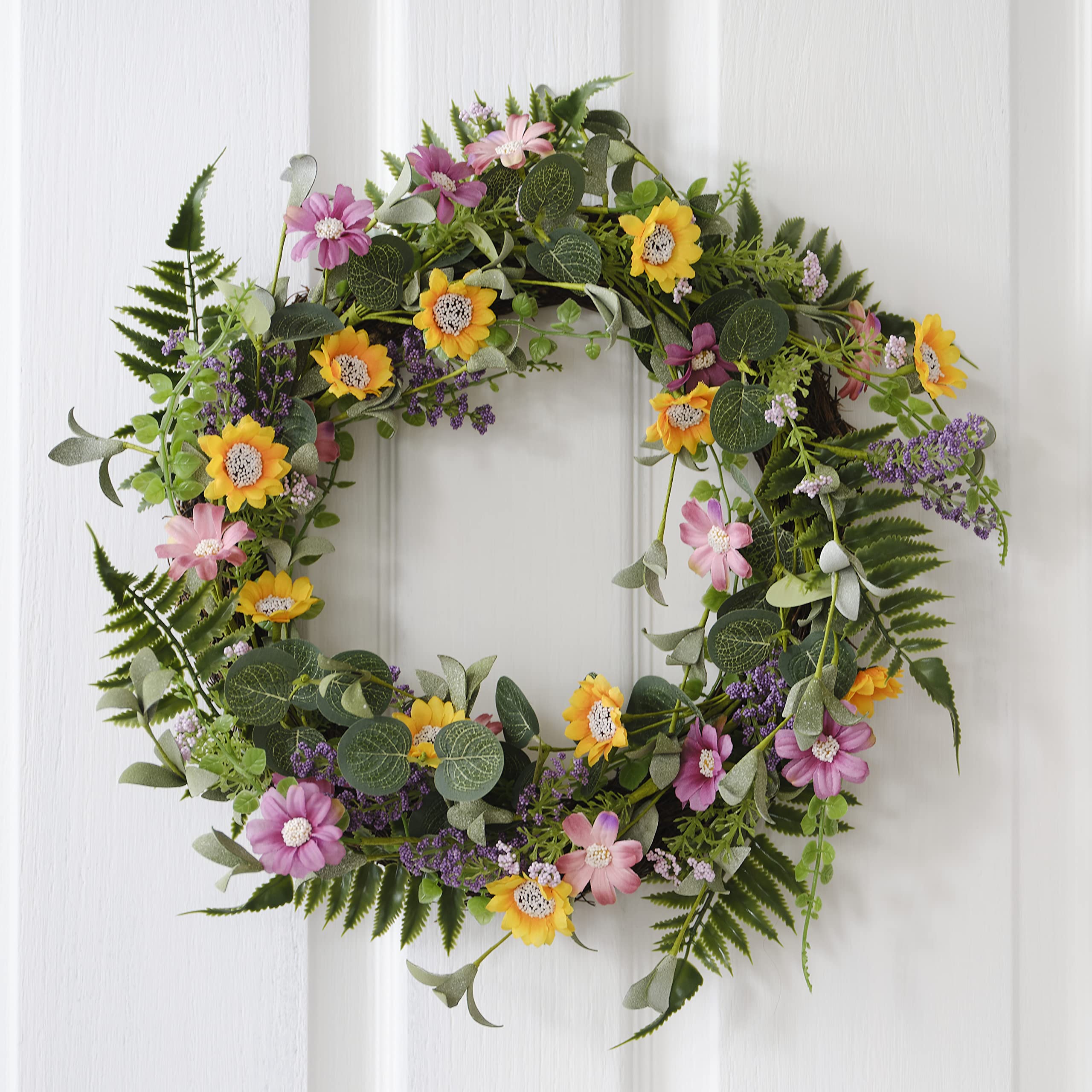 Ginger Ray Floral Foliage Spring Wreath Door Decoration Ideal for Spring & Easter