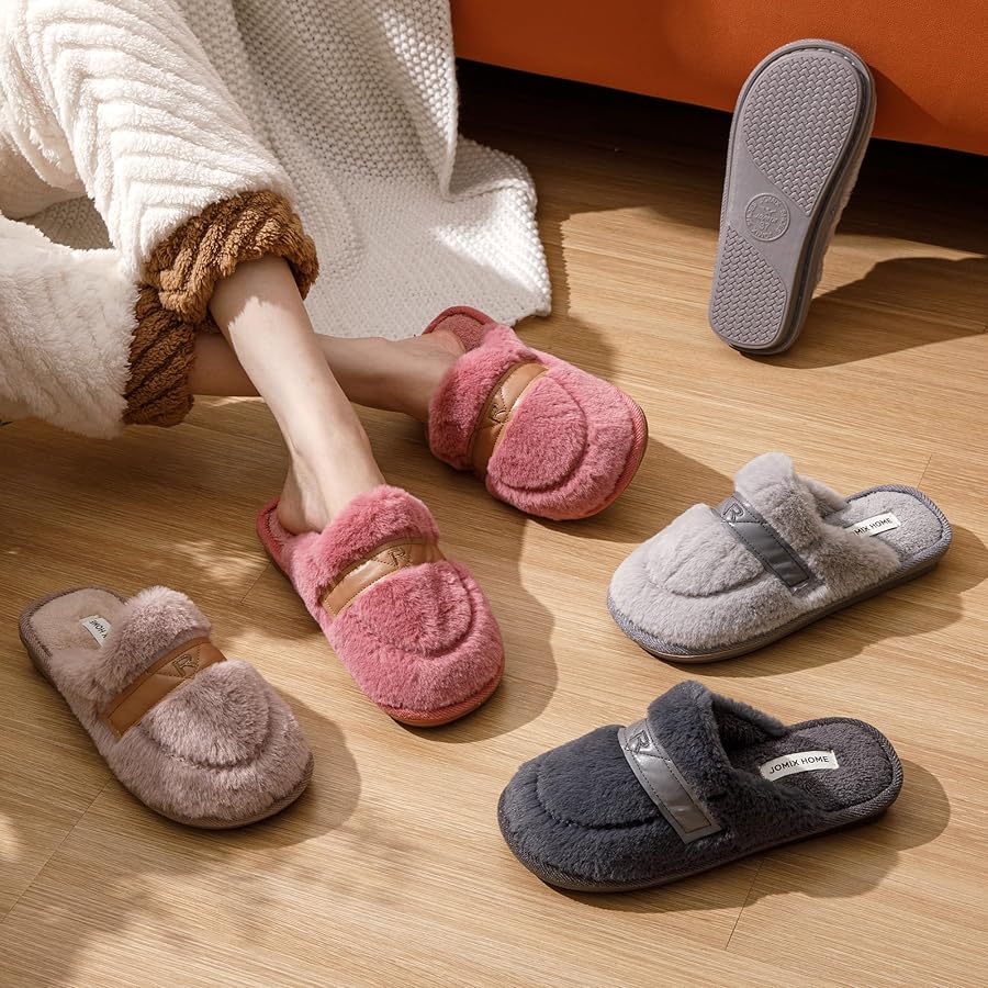 Chaussures Interieur Chaussons Homme Femmes Mémoire Pantoufles En Mousse Pantoufles Pour Hiver Chaud Chaussons Antidérapantes Intérieures/Extérieures (Gris Bleu, 36/37EU Chausson Amazon