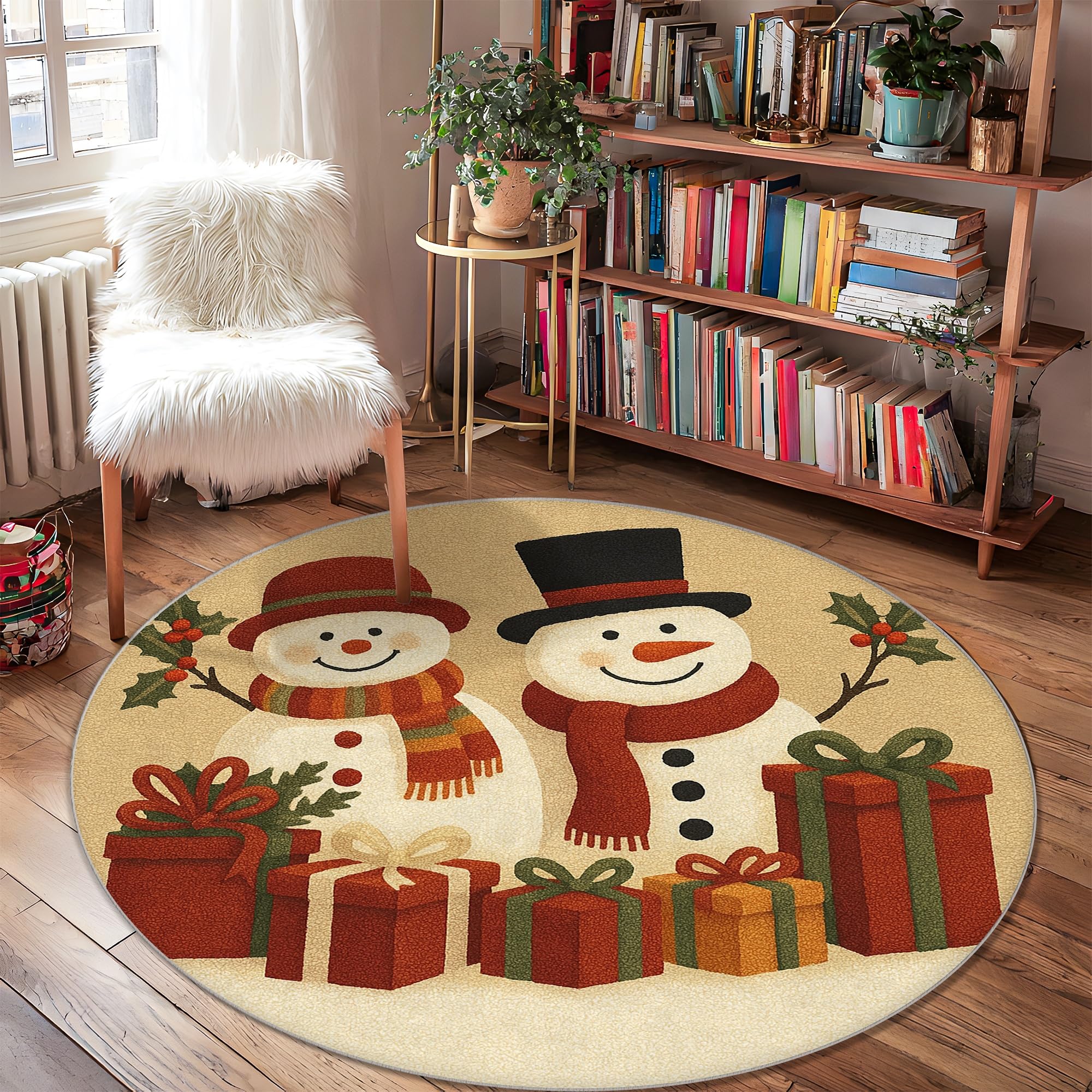 Tapis bonhomme de neige déco maison pour réchauffer le salon en hiver