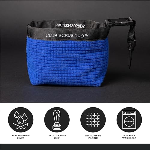 Miniatura 2 de Club Scrub Bolsa de limpieza para palos de golf y pelotas de golf, forro impermeable con tecnología de cara limpia, clip desmontable, lavable a
