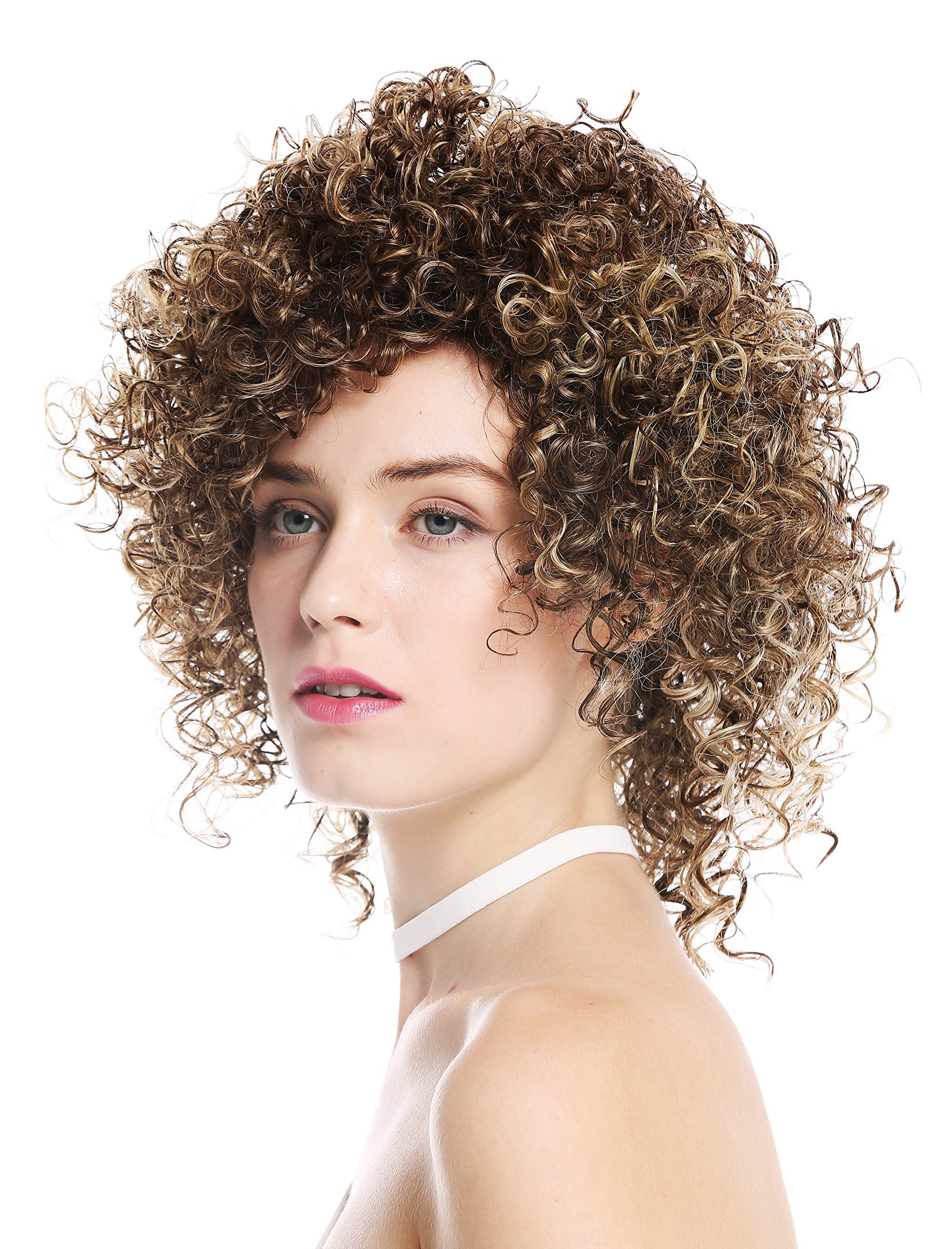 WIG ME UP - VK-11-F1010 women's quality wig short voluminous frizzy curly curls wild brown blonde highlights - Image 3