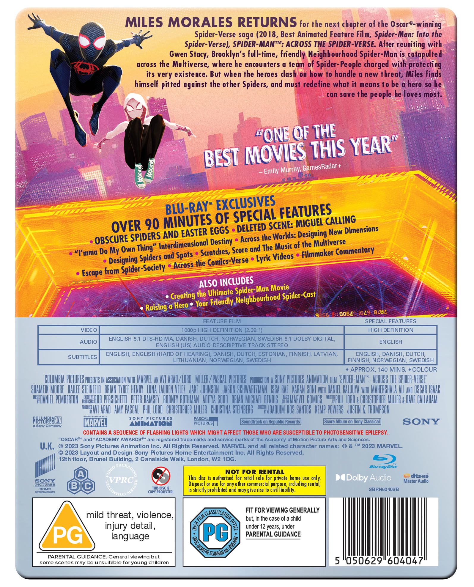 Spider-Man: Across The Spider-Verse Steelbook [Blu-ray] [Region A & B & C]
