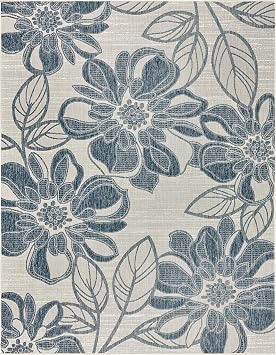Gertmenian Indoor Outdoor Casual Area Rug - 6x9 Medium, Fade Resistant, Ideal for High Traffic in Living Room, Bedroom, Patio - Woodbury Floral, Navy, 28814