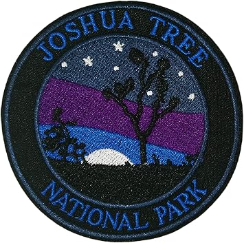 Joshua Tree National Park 3.5" Embroidered Patch DIY Iron or Sew-on Decorative Vacation Travel Souvenir Applique Wander Nature Wildlife Hike Trek Camping Explore Mountains Stars Moon Trails Scout.