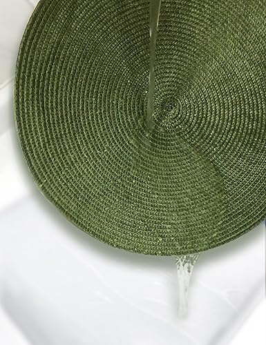 Miniatura 76 de HODJOY Mantel individual redondo tejido para interiores y exteriores, 15 pulgadas, juego de 6 unidades (aguamarina) Aqua,Negro,Verde lima,Azul