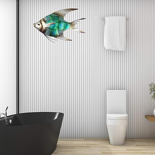 Vista 44 de JOYBee - Decoración artística de pared de vidrio fundido de metal con estrellas de mar Estrella de mar azul.,3 piezas de cangrejo,Caballito de mar