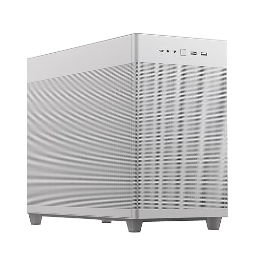 ASUS Prime AP201 MicroATX Case (White) with Tool-Free Side Panels and a Quasi-Filter mesh, with Support for 360 mm Coolers, Graphics Cards up to 338 mm Long, and Standard ATX PSUs