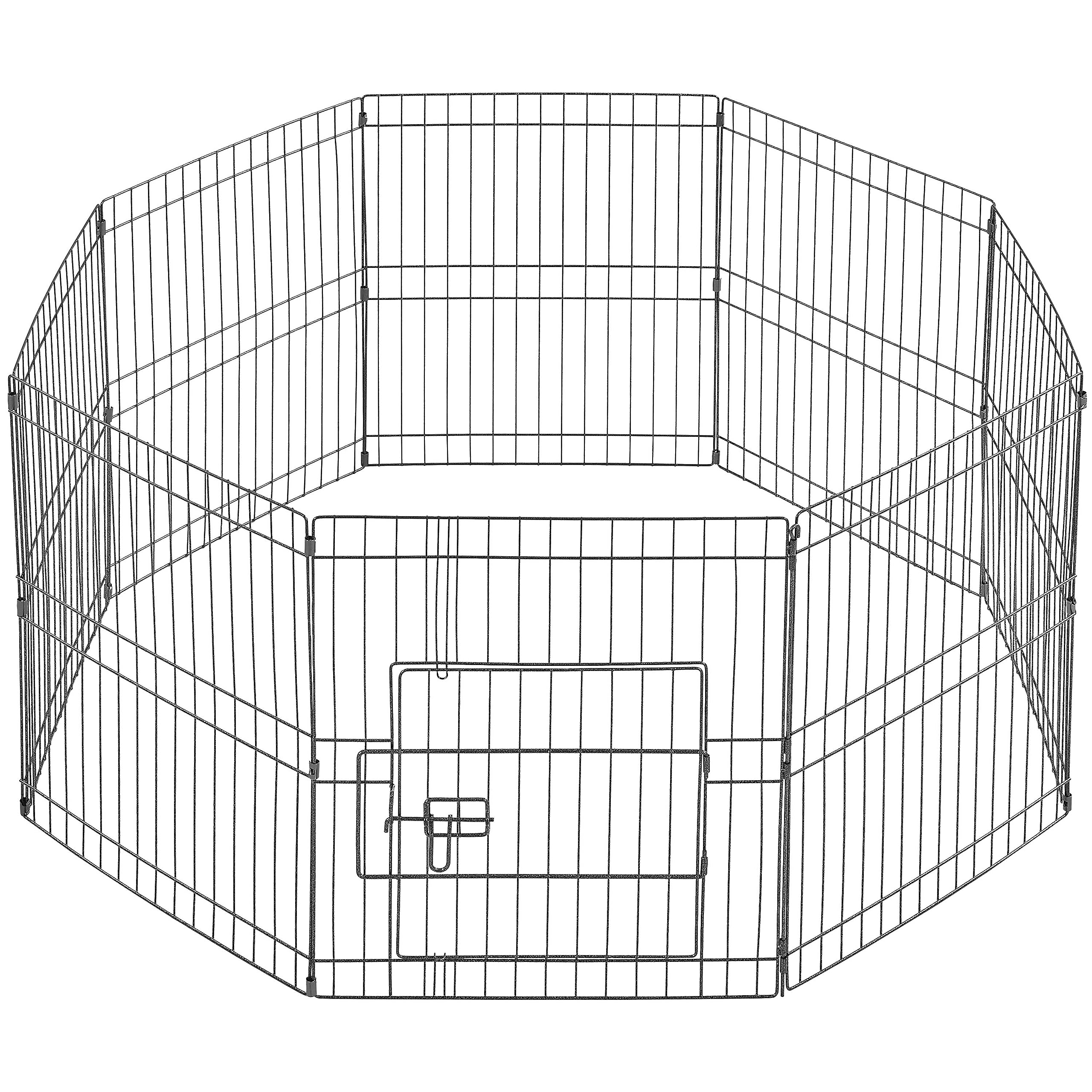 Yaheetech 8pcs Vallas para Perros Metalicas Corral Vallas Jaulas para Animales Pequeños Parque para Mascotas Cachorros Corral Plegable 61x52cm
