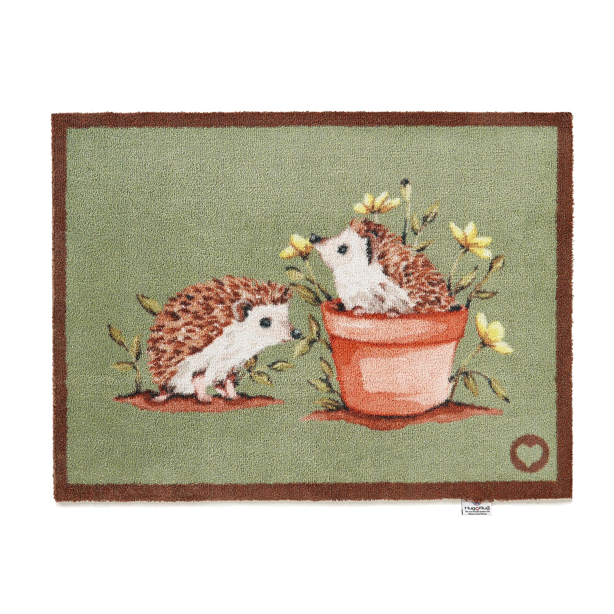 HUG RUG Washable Dirt Trapper Door Mat Kitchen Hallway Doorway, Made in the UK (Hedgehog Friends)