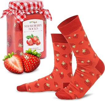POPCRAZE Novelty Unisex Food Socks Unique Fruit & Peanut Butter Jam Theme