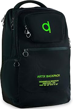ARTIX Waterproof Laptop Backpack for Men & Women | Large 17.3-inch Travel Backpack | Stylish & Durable Computer Bag for Business, Office & Work | Versatile Rucksack for Adults Black/Green