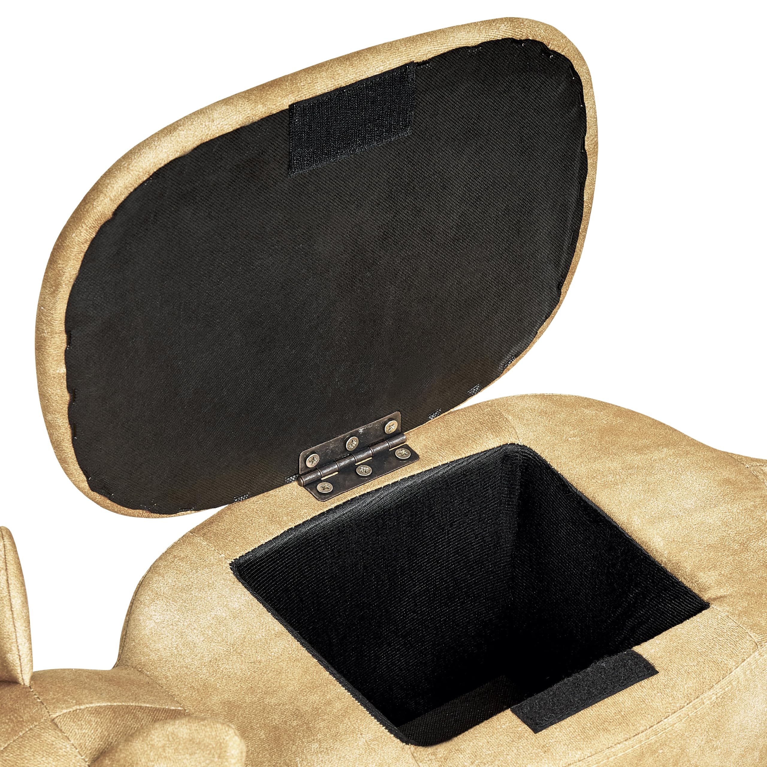 Hocker mit Stauraum für Kinder Tierform Samt orange Holzbeine Modern Fox