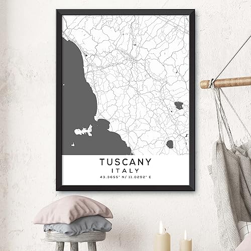 Miniatura 3 de Mapa de Toscana, Italia, Light 2 (8x10)