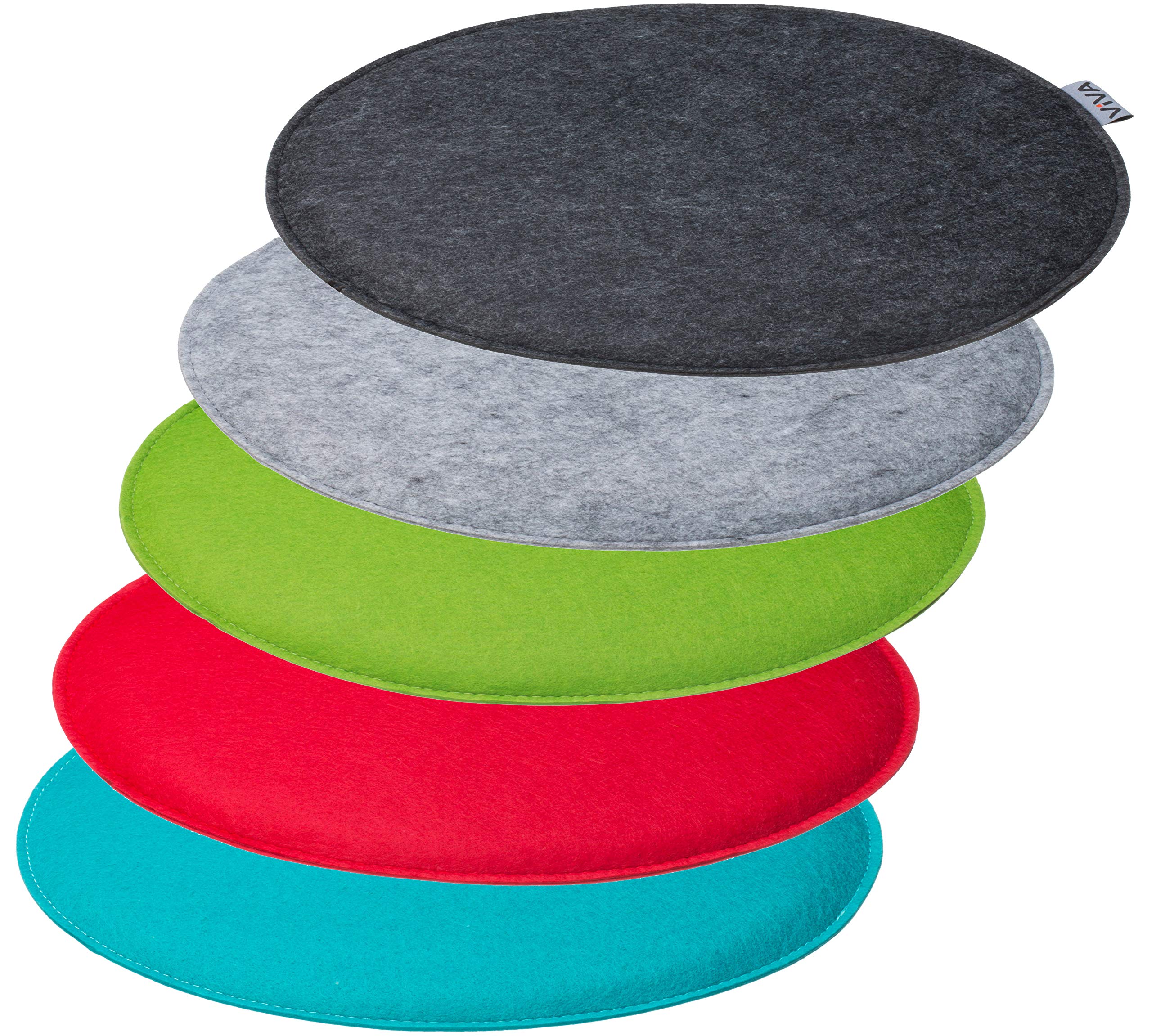 Brandsseller 8-delige set zitkussens van vilt 35x35x2 cm – Slijtvaste en robuuste stoelkussens voor binnen & buiten – Vierkant – Lichtgrijs