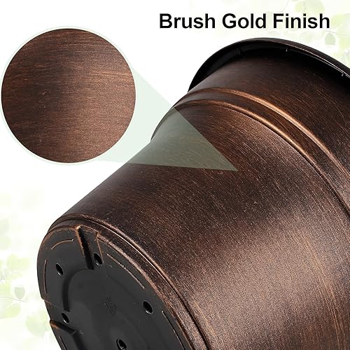 Miniatura 5 de Macetas de 10 pulgadas para interiores y exteriores, paquete de 4 macetas de plástico para plantas de interior con agujeros de drenaje y bandejas,