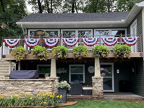 Miniatura 5 de Bandera de Estados Unidos de 1.5 x 3 pies para exteriores, bandera patriótica plisada de poliéster patriótico para decoraciones del 4 de julio,