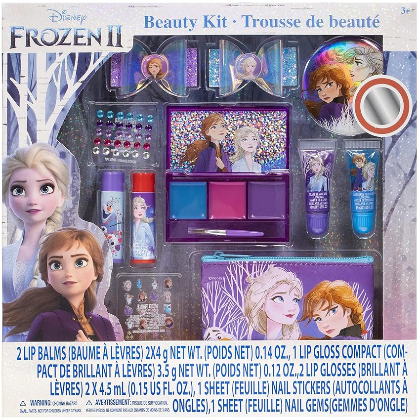 Immagine del prodotto Disney Frozen - Townley Girl Set trucco per ragazze con clip, lucidalabbra, adesivi per unghie, balsamo per le labbra, gemme per unghie e specchio per pigiama party e makeover