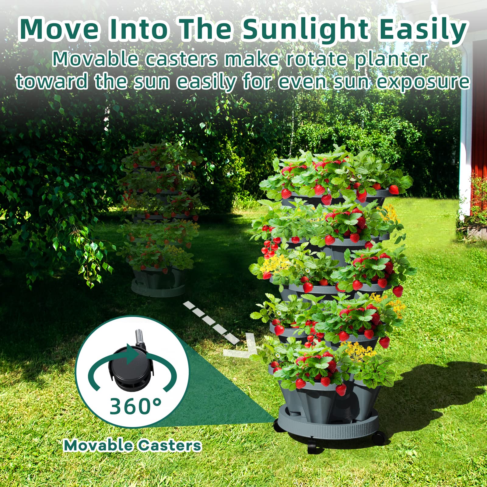 Photo inspiration: Strawberry Planter Tools Reference: Snapklik Com Tectsia Strawberry Vertical Planters Tower Garden 2 Pack