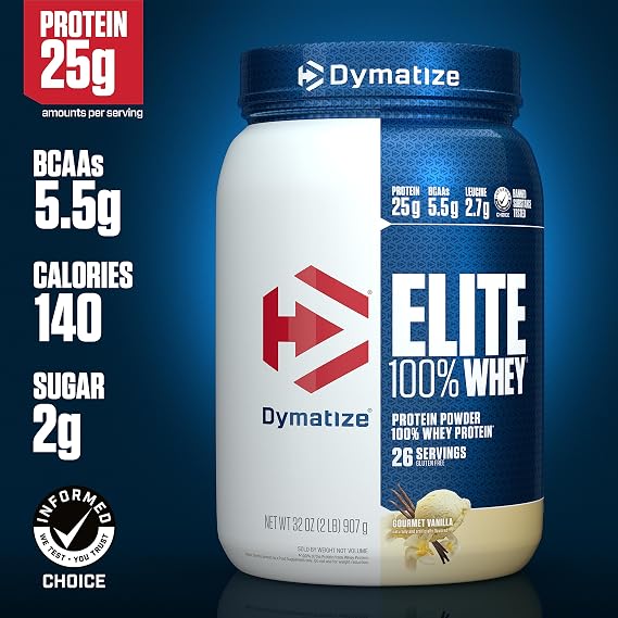 Dymatize Elite 100% Whey Protein Powder, Gourmet Vanilla, 2 Pound Energyze Pre-Workout, Strawberry Lemonade, 30 Servings Bundle