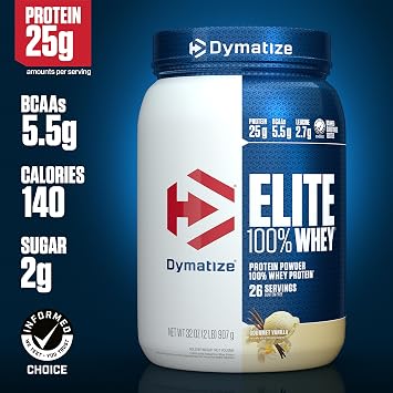 Dymatize Elite 100% Whey Protein Powder, Gourmet Vanilla, 2 Pound Energyze Pre-Workout, Strawberry Lemonade, 30 Servings Bundle
