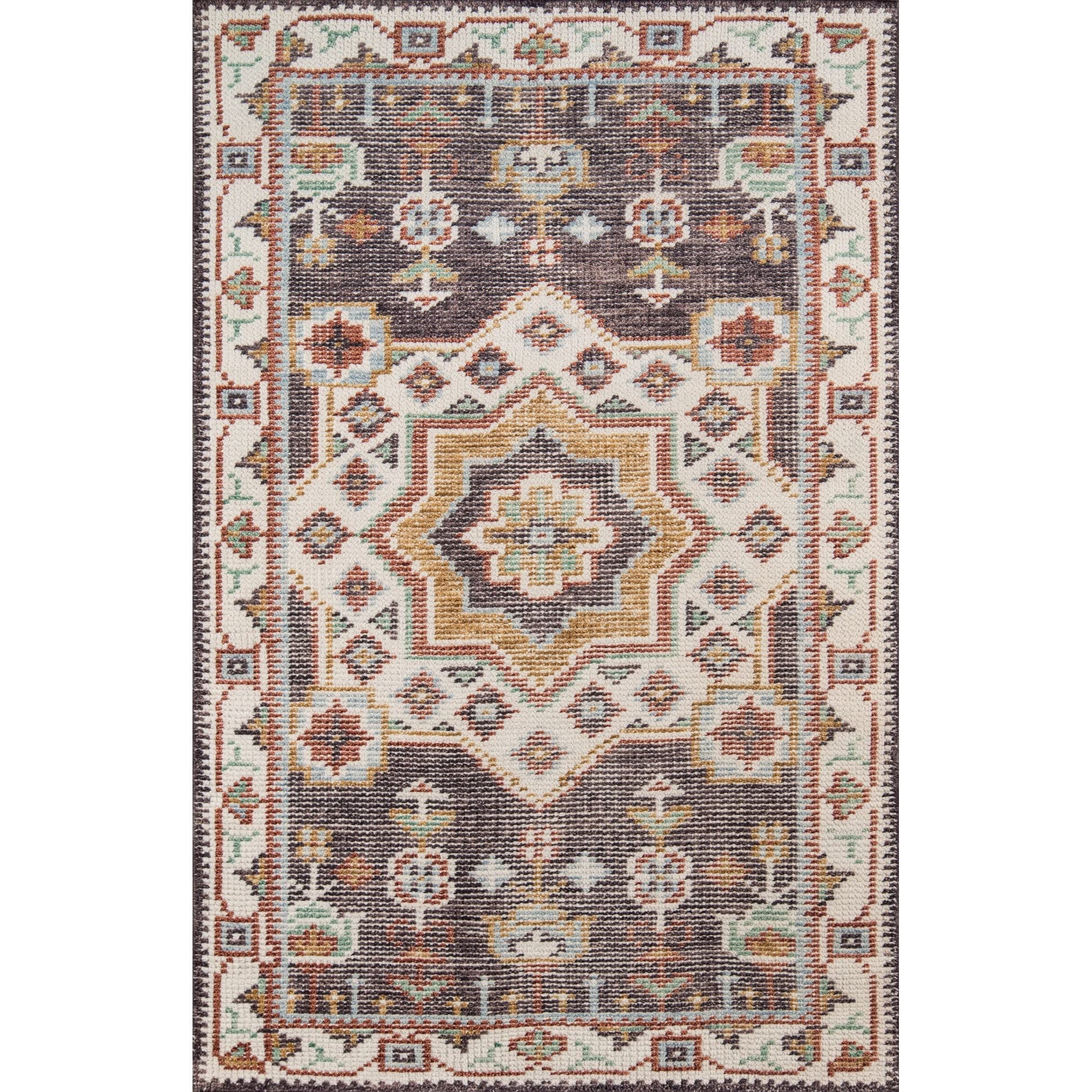 Momeni Ophelia Medallion Hand Knotted Brown Area Rug 3'6" X 5'6" (OPH-5)