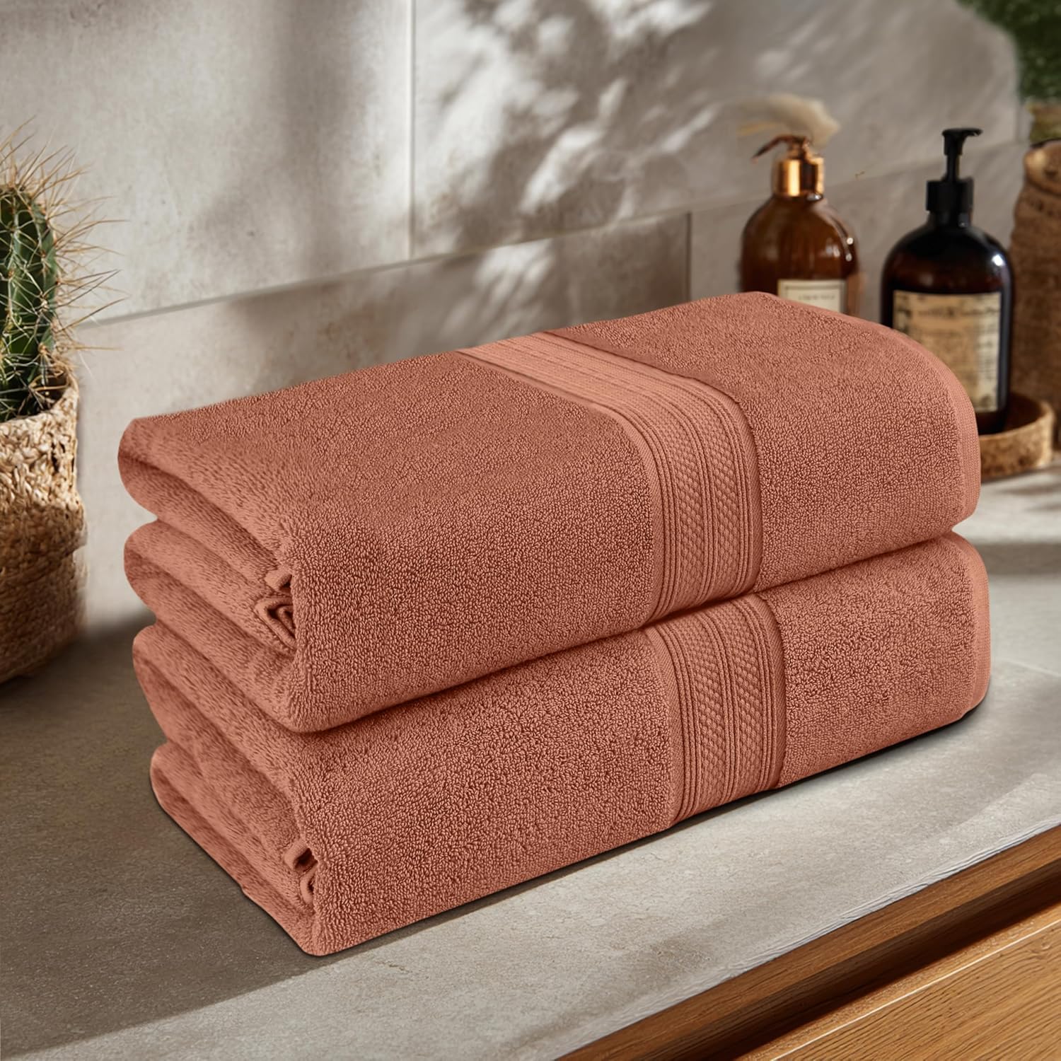 COTTON CRAFT Giant Bath Sheet - 2 Pack Oversized 35x70 Extra Large Soft Luxury Jumbo Bath Towel - 600 GSM - 100% Ringspun Cotton - Absorbent Quick Dry Bathroom Shower Hotel Spa Towel Sheet - Mocha
