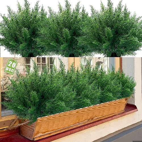 Miniatura 10 de JIFTOK 60 ramas de pino artificiales plantas verdes agujas de pino accesorios para manualidades guirnalda corona adorno de Navidad y decoración de