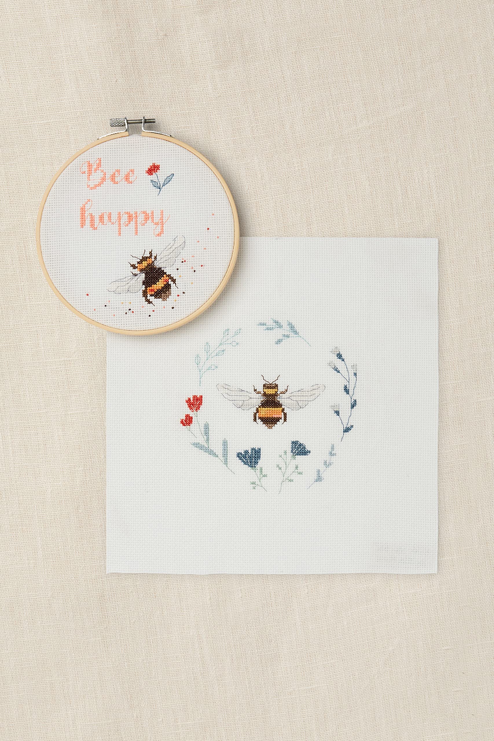 Kit Point De Croix DMC - Fête De Roses | Toile, Fils, Aiguille Inclus | Niveau Intermédiaire