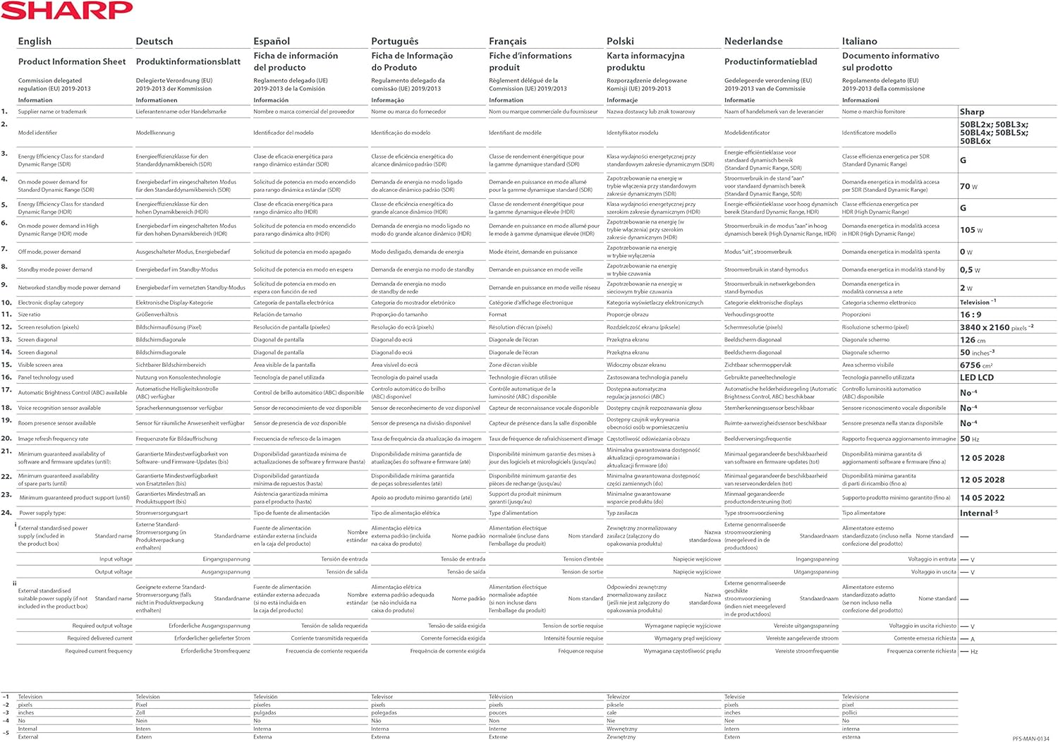 Sharp Aquos 4T-C50BL6EF2AB - 50 Smart TV 4K Ultra HD Android 9.0, Wi-Fi, DVB-T2/S2, 3840 x 2160 Pixels, Nero, suono Harman Kardon, 4xHDMI 3xUSB, 2020 Sharp Aquos 4T-C50BL6EF2AB - 50 Smart TV 4K Ultra HD Android 9.0, Wi-Fi, DVB-T2/S2, 3840 x 2160 Pixels, Nero, suono Harman Kardon, 4xHDMI 3xUSB, 2020