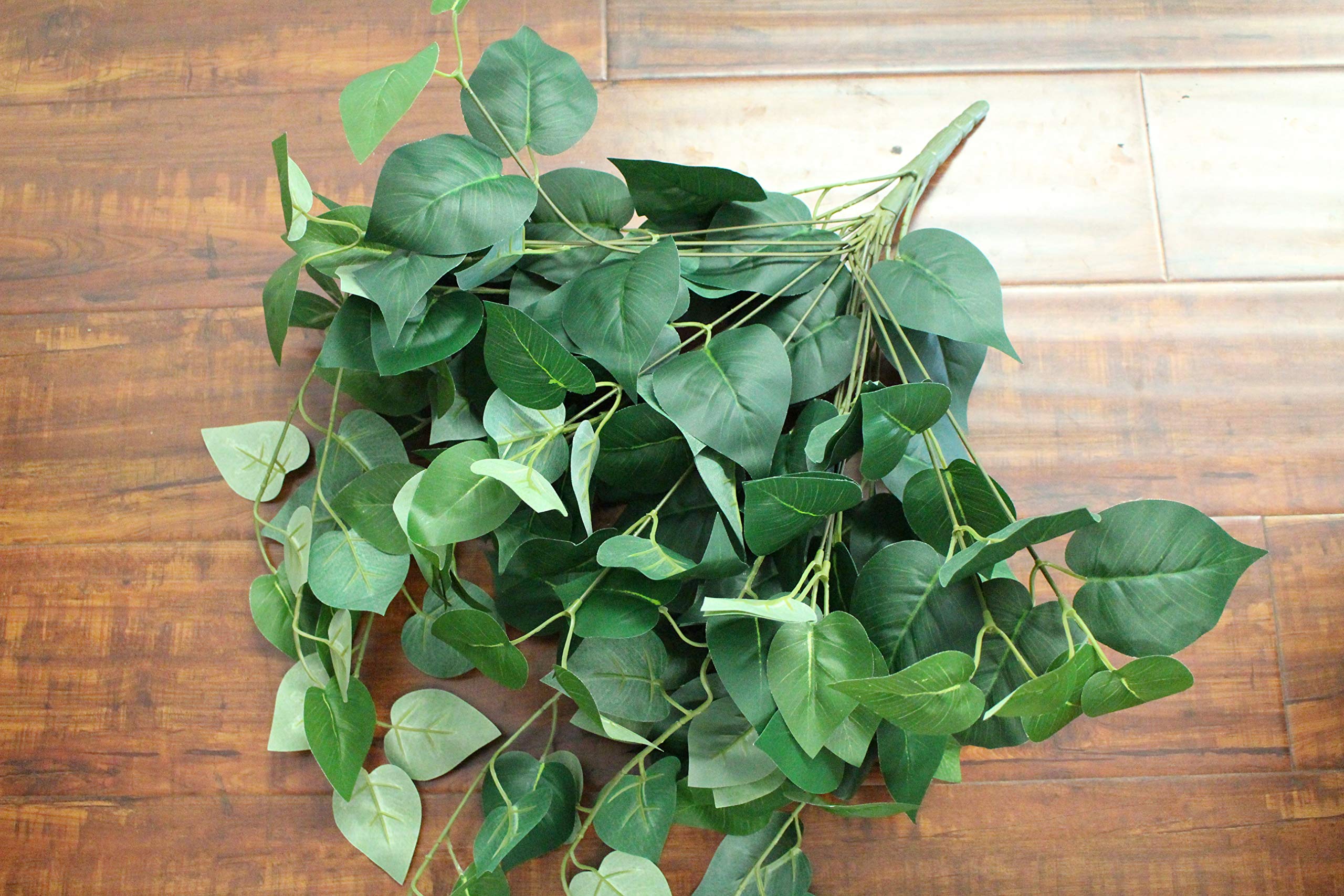 Ooki Philo Philodendron Green Hanging Bush Home Wedding Backdrop Decor Floral Craft Greenery Fake Vine Foliage Leaf Wall
