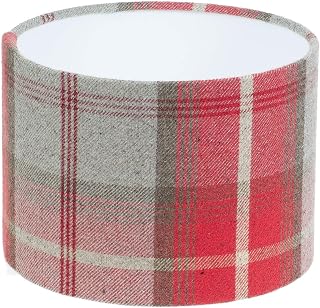 Balmoral Cherry Red Tartan Check Drum Lampshade